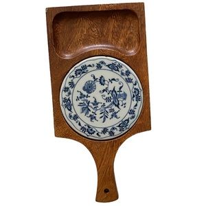 Vintage Hand Crafted Blue Tile Cutting Board